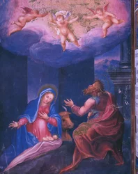 Nativity, from a facsimile of the Breviary of King Philip II of Spain